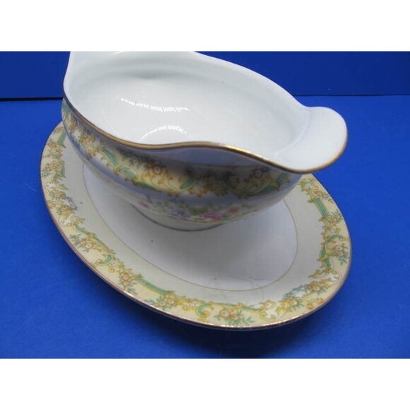 Noritake 587 Gramatan Gravy Boat With Attached Underplate In Very Good Condition - Picture 6 of 12
